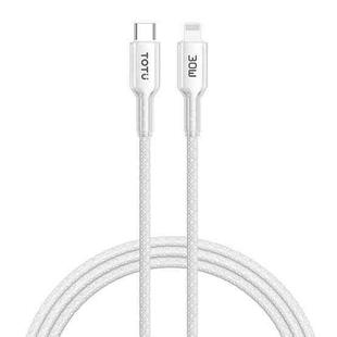TOTU CB-20-PD 30W USB-C / Type-C to 8 Pin Crystals Braided Data Cable, Length:1.2m(White)