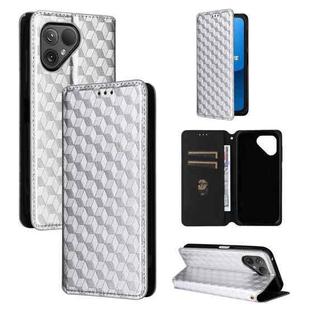 For Fairphone 5 Cubic Grid Texture Flip Leather Phone Case(Silver)