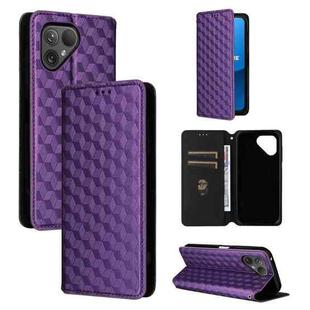For Fairphone 5 Cubic Grid Texture Flip Leather Phone Case(Purple)