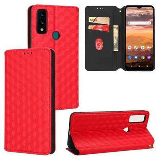For AT&T Maestro 3 Cubic Grid Texture Flip Leather Phone Case(Red)