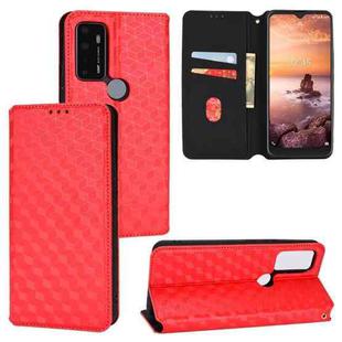 For AT&T Fusion 5G Cubic Grid Texture Flip Leather Phone Case(Red)