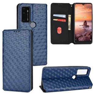 For AT&T Fusion 5G Cubic Grid Texture Flip Leather Phone Case(Blue)