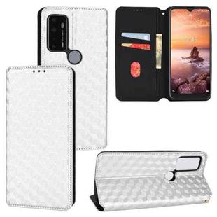 For AT&T Fusion 5G Cubic Grid Texture Flip Leather Phone Case(Silver)