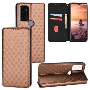 For AT&T Fusion 5G Cubic Grid Texture Flip Leather Phone Case(Brown)