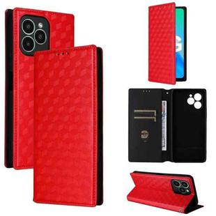 For Fossibot S1 5G Cubic Grid Texture Flip Leather Phone Case(Red)