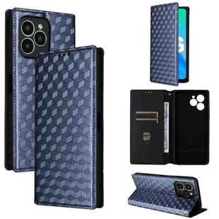 For Fossibot S2 Cubic Grid Texture Flip Leather Phone Case(Blue)