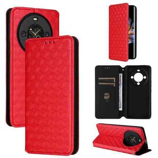 For Fossibot S3 Pro Cubic Grid Texture Flip Leather Phone Case(Red)