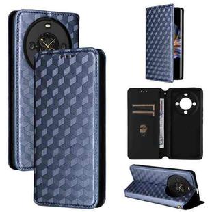 For Fossibot S3 Pro Cubic Grid Texture Flip Leather Phone Case(Blue)