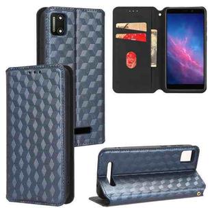 For Cloud Mobile Stratus C7 Cubic Grid Texture Flip Leather Phone Case(Blue)