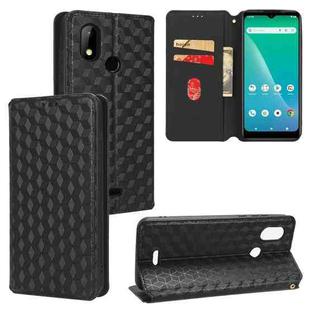 For HotPepper Chilaca HPPL60A Cubic Grid Texture Flip Leather Phone Case(Black)