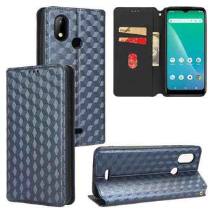 For HotPepper Chilaca HPPL60A Cubic Grid Texture Flip Leather Phone Case(Blue)