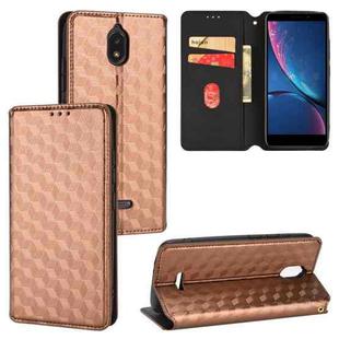 For HotPepper Serrano3 Cubic Grid Texture Flip Leather Phone Case(Brown)