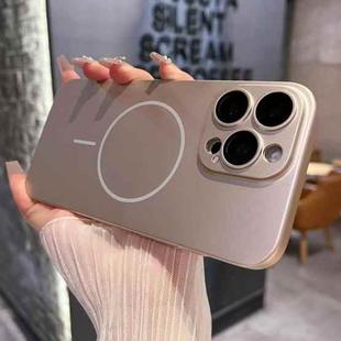 For iPhone 12 Pro Matte Frosted Fine Circle MagSafe Lens Protection Phone Case(Desert Gold)