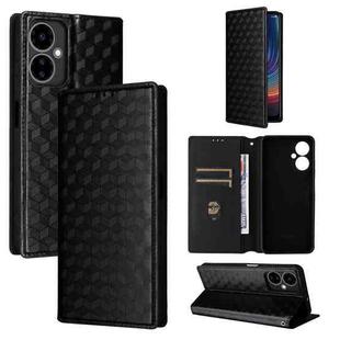 For Boost Mobile Celero 5G 2024 / Celero 3 5G Cubic Grid Texture Flip Leather Phone Case(Black)