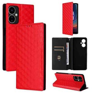 For Boost Mobile Celero 5G 2024 / Celero 3 5G Cubic Grid Texture Flip Leather Phone Case(Red)