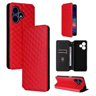 For Boost Mobile Celero 5G+ 2024 Cubic Grid Texture Flip Leather Phone Case(Red)