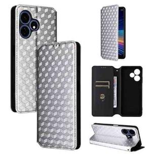 For Boost Mobile Celero 5G+ 2024 Cubic Grid Texture Flip Leather Phone Case(Silver)