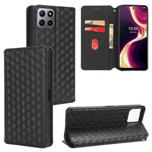 For Boost Mobile Celero 5G+ Cubic Grid Texture Flip Leather Phone Case(Black)