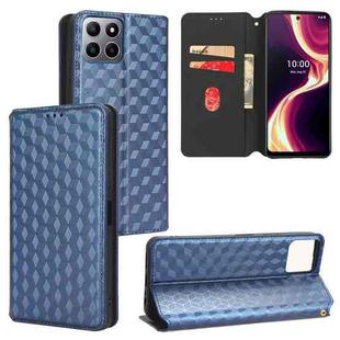 For Boost Mobile Celero 5G+ Cubic Grid Texture Flip Leather Phone Case(Blue)