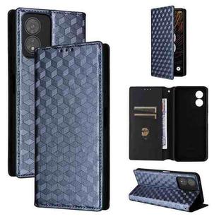 For Boost Mobile Celero 5G SC Cubic Grid Texture Flip Leather Phone Case(Blue)