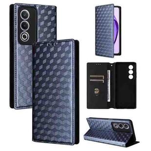 For OPPO A3 Pro 5G Global Cubic Grid Texture Flip Leather Phone Case(Blue)