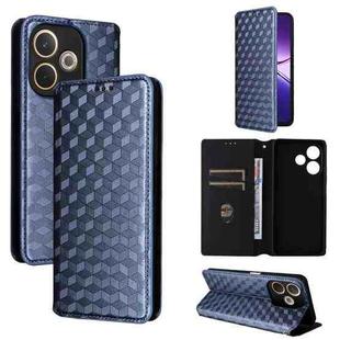 For OPPO A5 Pro 5G Global Cubic Grid Texture Flip Leather Phone Case(Blue)