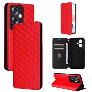 For OPPO A79 5G / A2 5G Cubic Grid Texture Flip Leather Phone Case(Red)