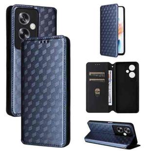 For OPPO A79 5G / A2 5G Cubic Grid Texture Flip Leather Phone Case(Blue)