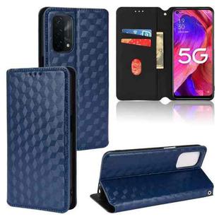 For OPPO A93 5G / A74 5G / A54 5G Cubic Grid Texture Flip Leather Phone Case(Blue)