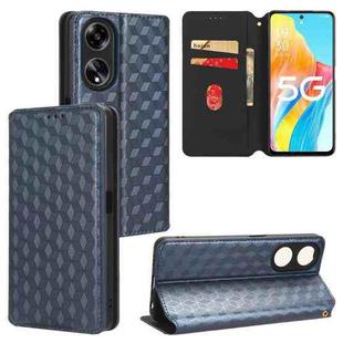 For OPPO A98 5G / F23 5G / A1 5G Cubic Grid Texture Flip Leather Phone Case(Blue)