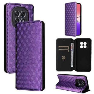 For OPPO F29 5G Global Cubic Grid Texture Flip Leather Phone Case(Purple)