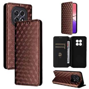 For OPPO F29 5G Global Cubic Grid Texture Flip Leather Phone Case(Brown)