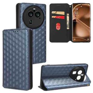 For OPPO Find X6 Pro Cubic Grid Texture Flip Leather Phone Case(Blue)