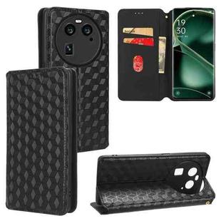For OPPO Find X6 Cubic Grid Texture Flip Leather Phone Case(Black)