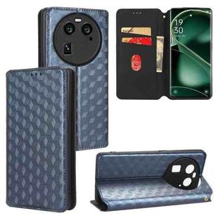 For OPPO Find X6 Cubic Grid Texture Flip Leather Phone Case(Blue)