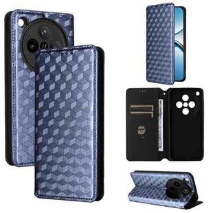 For OPPO Find X8 5G Cubic Grid Texture Flip Leather Phone Case(Blue)