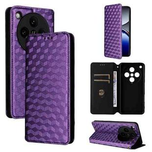 For OPPO Find X8 Pro 5G Cubic Grid Texture Flip Leather Phone Case(Purple)