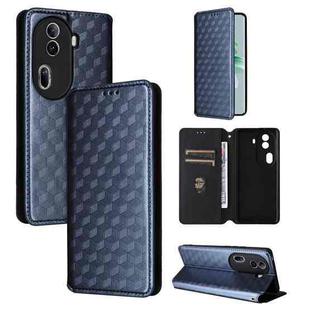 For OPPO Reno11 Pro 5G Global Cubic Grid Texture Flip Leather Phone Case(Blue)