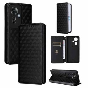For OPPO Reno11 F 5G / F25 Pro 5G Cubic Grid Texture Flip Leather Phone Case(Black)