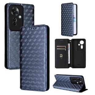 For OPPO Reno11 F 5G / F25 Pro 5G Cubic Grid Texture Flip Leather Phone Case(Blue)