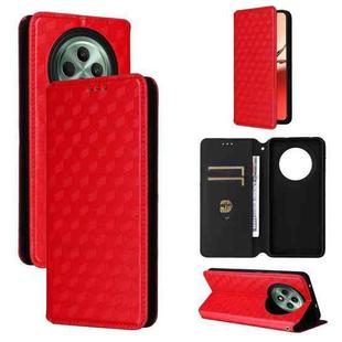 For OPPO Reno12 F 5G Cubic Grid Texture Flip Leather Phone Case(Red)