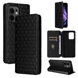 For OPPO Reno13 F 4G / 5G Cubic Grid Texture Flip Leather Phone Case(Black)