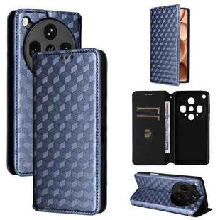 For OPPO Find X8 Ultra 5G Cubic Grid Texture Flip Leather Phone Case(Blue)