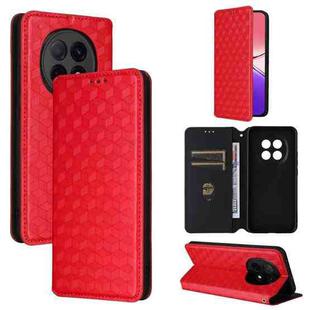 For OPPO F29 Pro 5G Global Cubic Grid Texture Flip Leather Phone Case(Red)