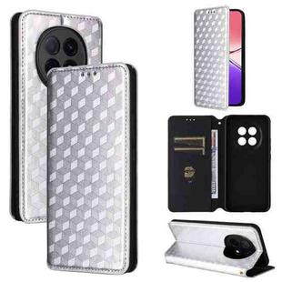 For OPPO F29 Pro 5G Global Cubic Grid Texture Flip Leather Phone Case(Silver)