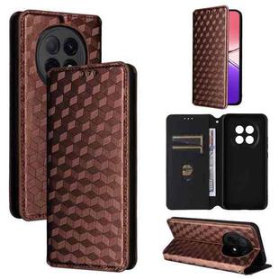 For OPPO F29 Pro 5G Global Cubic Grid Texture Flip Leather Phone Case(Brown)