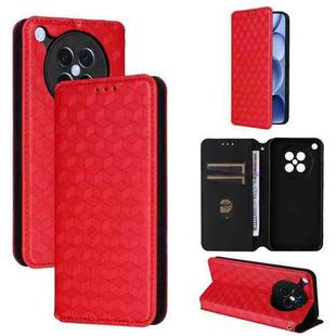 For OPPO Find X8s 5G Cubic Grid Texture Flip Leather Phone Case(Red)