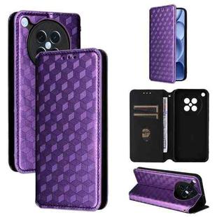 For OPPO Find X8s 5G Cubic Grid Texture Flip Leather Phone Case(Purple)