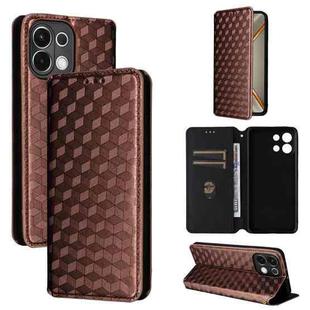 For OPPO K13 5G / K13X 5G / K12S 5G Cubic Grid Texture Flip Leather Phone Case(Brown)