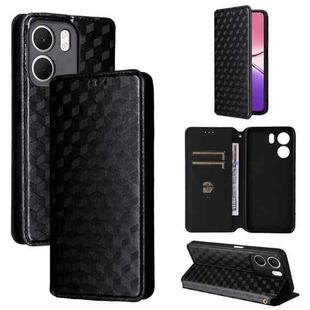 For OPPO A5x 5G / 4G Global Cubic Grid Texture Flip Leather Phone Case(Black)
